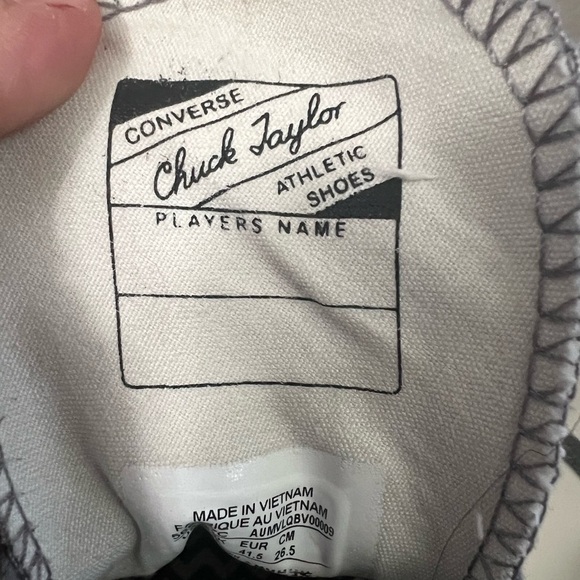 Converse | Gray Leather Black Chevron Women’s Sz 10 - Picture 5 of 6